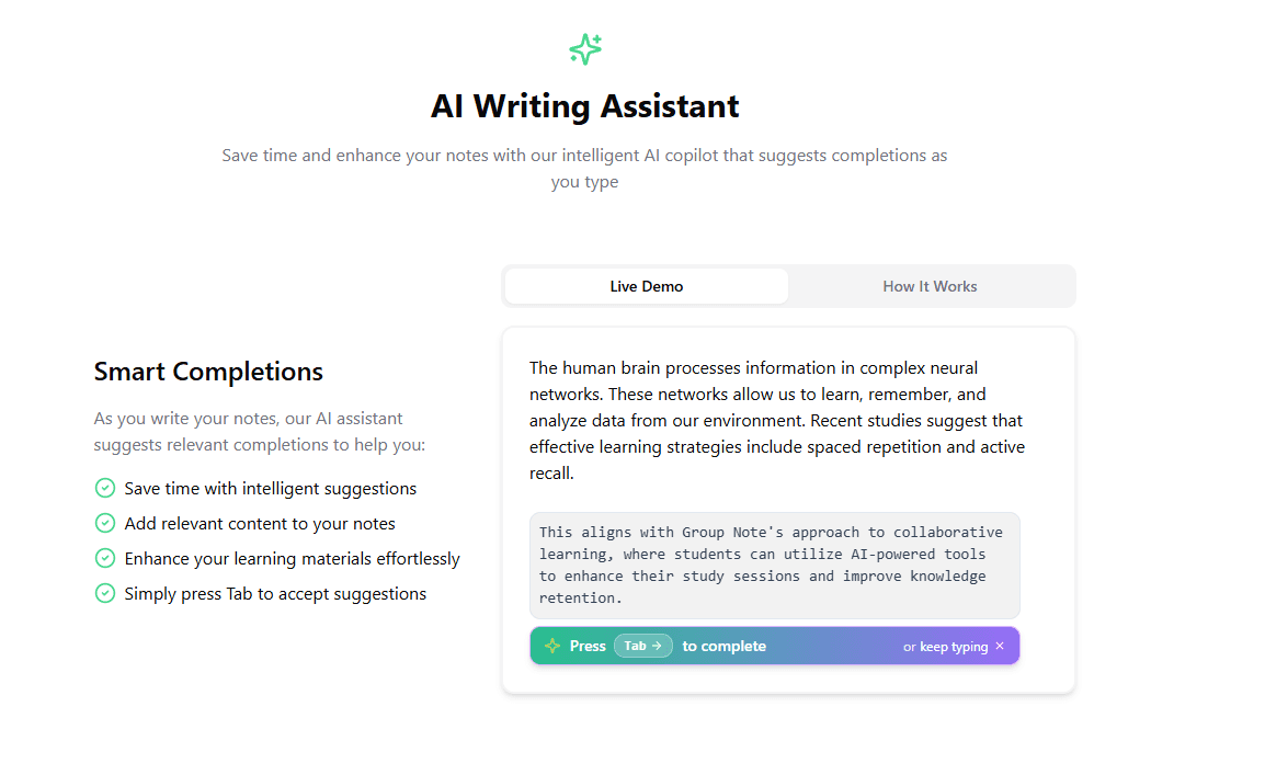 AI Writing Assistant - Smart Completions
