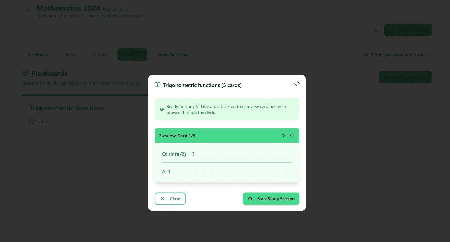 Flashcards wygenerowane automatycznie z notatki